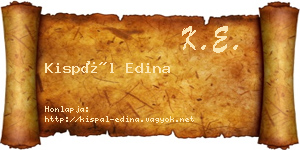 Kispál Edina névjegykártya